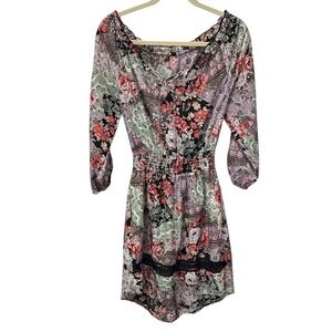 American Rag Floral Print Dress Womens Small 3/4 Sleeve‎ Casual